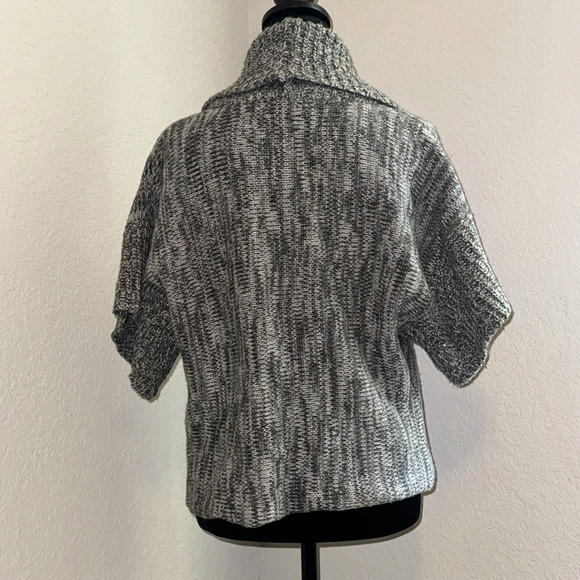 Say What? Y2K VTG Cardigan Sweater Women’s Large Gray Shawl Collar Short Sleeve - Picture 2 of 6